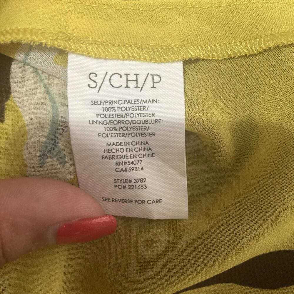 Cabi Women's Yellow Floral Dazzle Top Blouse Cami Lined #3782 Size Small - Picture 4 of 4